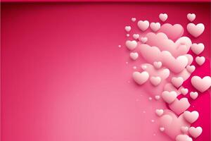 Pink hearts patterned on pink background, valentine's day. photo