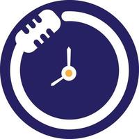 plantilla de diseño de logotipo de vector de tiempo de podcast. icono de diseño de logotipo de vector de reloj de micrófono.