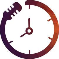 plantilla de diseño de logotipo de vector de tiempo de podcast. icono de diseño de logotipo de vector de reloj de micrófono.