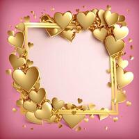 Pink hearts patterned on pink background, valentine's day. photo