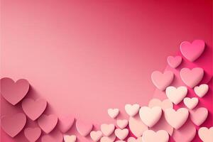 Pink hearts patterned on pink background, valentine's day. photo