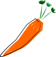 cute carrot fruits and vegetable funky quirky hand drawing doodle png