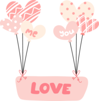 süß Valentinstag Liebe Herz gestalten Luftballons Karikatur Zeichnung png