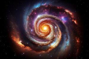 Spiral galaxy in space background. . Digital Art Illustration photo