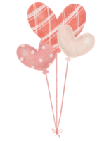 schattig zoet grillig waterverf hart vorm ballonnen hand- schilderij liefde Valentijn png