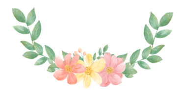 aguarela doce floral enfeite decoração flor ramalhete pintura png