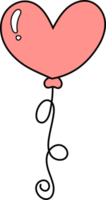 cute Valentine love heart shape balloons cartoon drawing png