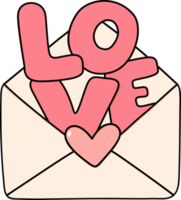 cute sweet  love letter Valentine mail cartoon hand drawing png