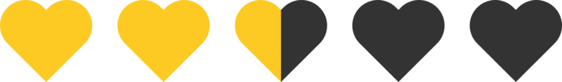 Heart rating review icon png