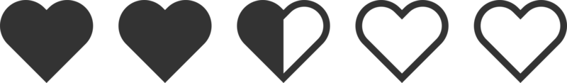 Heart rating review icon png