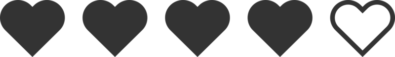 Heart rating review icon png