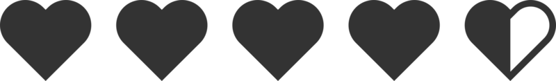 Heart rating review icon png