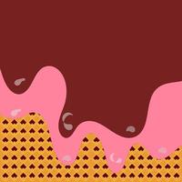 chocolate wafer with melted pink and chocolate cream illustration design photo