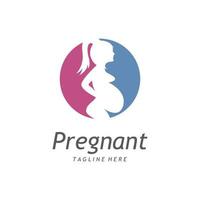 Pregnant template vector icon