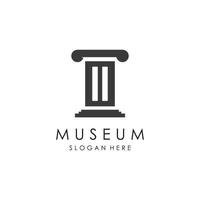 museo logo modelo con minimalista y moderno concepto vector