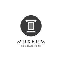 museo logo modelo con minimalista y moderno concepto vector