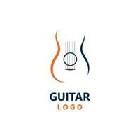 Guitar musical instrument Logo template with simple shape. vector