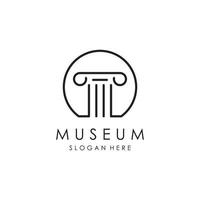 museo logo modelo con minimalista y moderno concepto vector