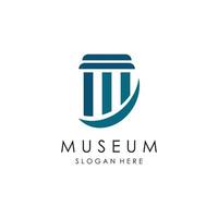 museo logo modelo con minimalista y moderno concepto vector