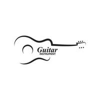 Guitar musical instrument Logo template with simple shape. vector
