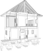 3D illustration of building project vector