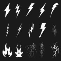 Set of lightning line icons, premium pack of signs in trendy style. vector