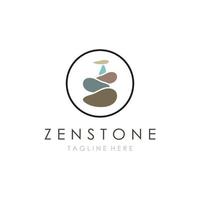 Balanced zen stone logo template vector