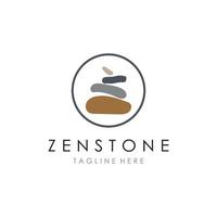 Balanced zen stone logo template vector