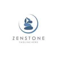 Balanced zen stone logo template vector