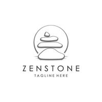 Balanced zen stone logo template vector