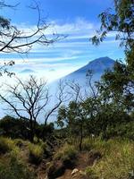 Hiking slope on Mount Sindoro, Indonesia photo