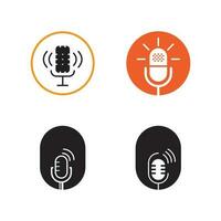 Podcast logo vector illustration design