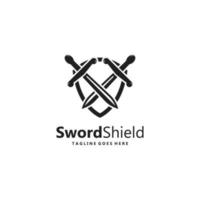 sword and shield logo design. vector