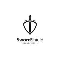 sword and shield logo design. vector