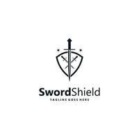 sword and shield logo design. vector