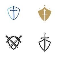 sword and shield logo design. vector