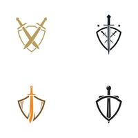 sword and shield logo design. vector