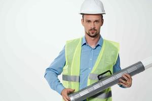 man reflective vest engineer Working profession photo