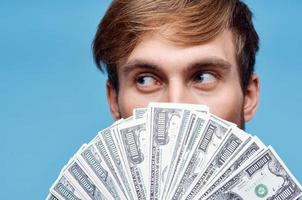 man holding money close-up office executive finance photo