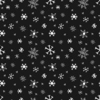 Winter snow flakes doodles seamless pattern. vector