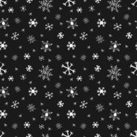 Winter snow flakes doodles seamless pattern. vector