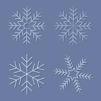 conjunto de iconos de ilustración de vector de copos de nieve, etiquetas.