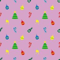 Seamles pattern with new year celebration Icons and christmas symbols. vector