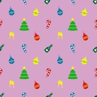 Seamles pattern with new year celebration Icons and christmas symbols. vector