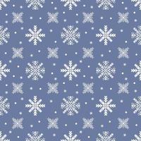 Seamless  pattern of snowflakes on a gray background. vector