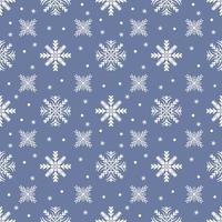 Seamless  pattern of snowflakes on a gray background. vector