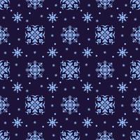 Falling snowflakes on navy background, seamless pattern snowflake. vector