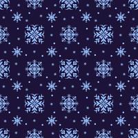 Falling snowflakes on navy background, seamless pattern snowflake. vector