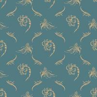 Vector textile wallpaper damask seamless pattern.