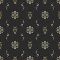 Vector illustration, of damask light gray floral pattern drawing.